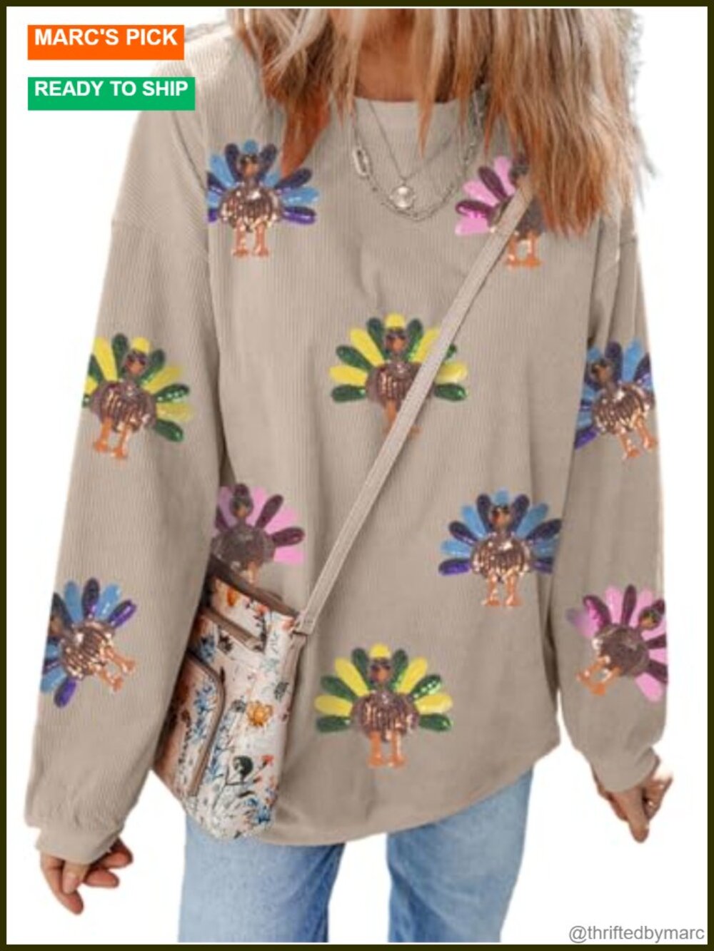 Sequin Color Block Crewneck Sweatshirt Long Sleeve Glitter Pullover